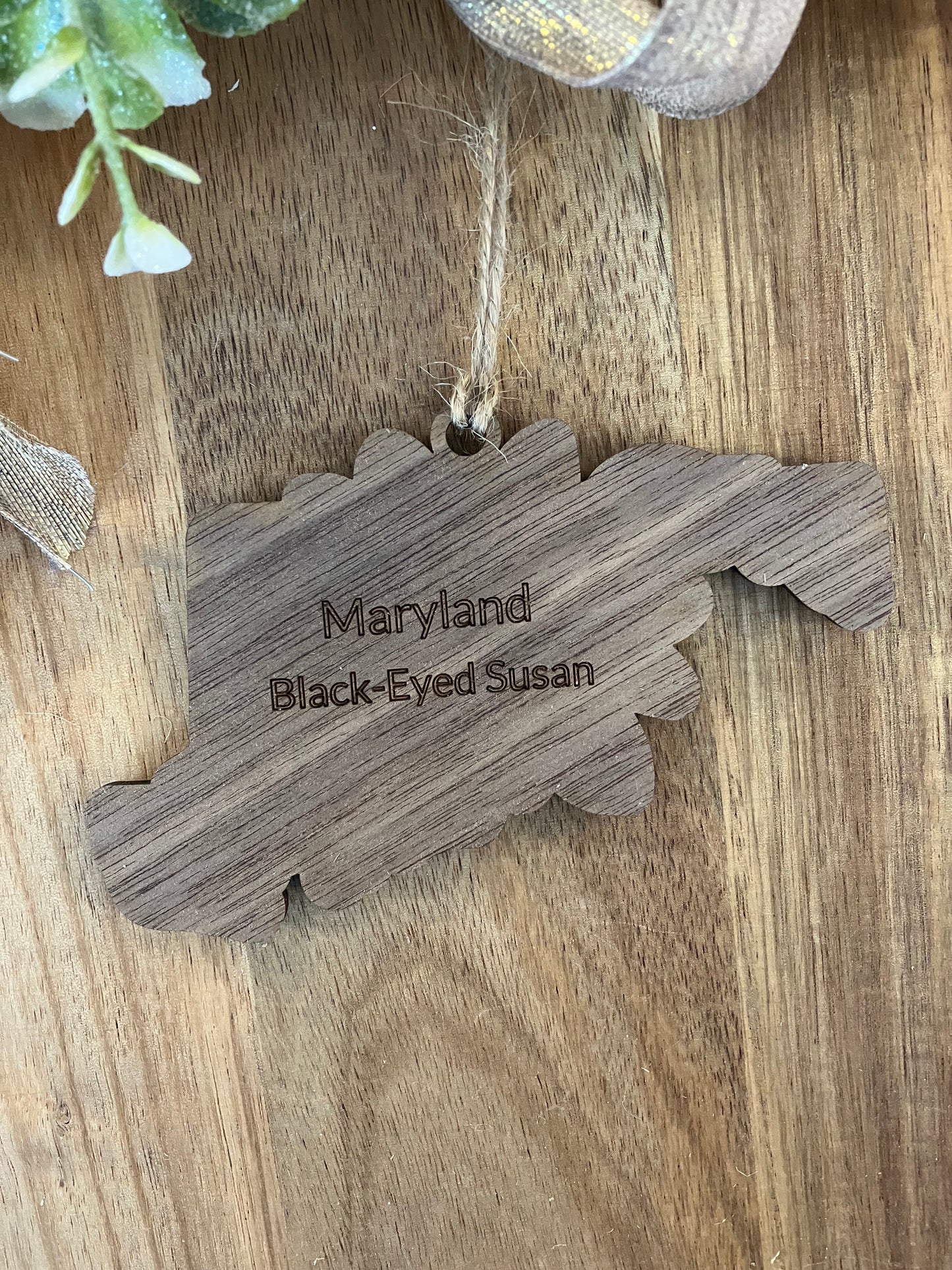 Wooden Maryland State Flower Ornament