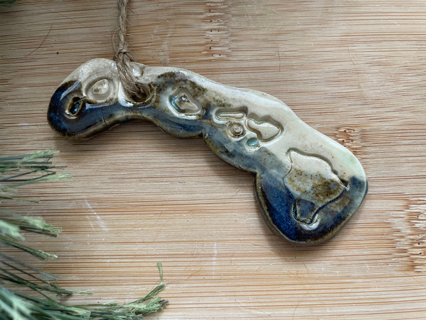 Hawaii Rustic Clay Ornament