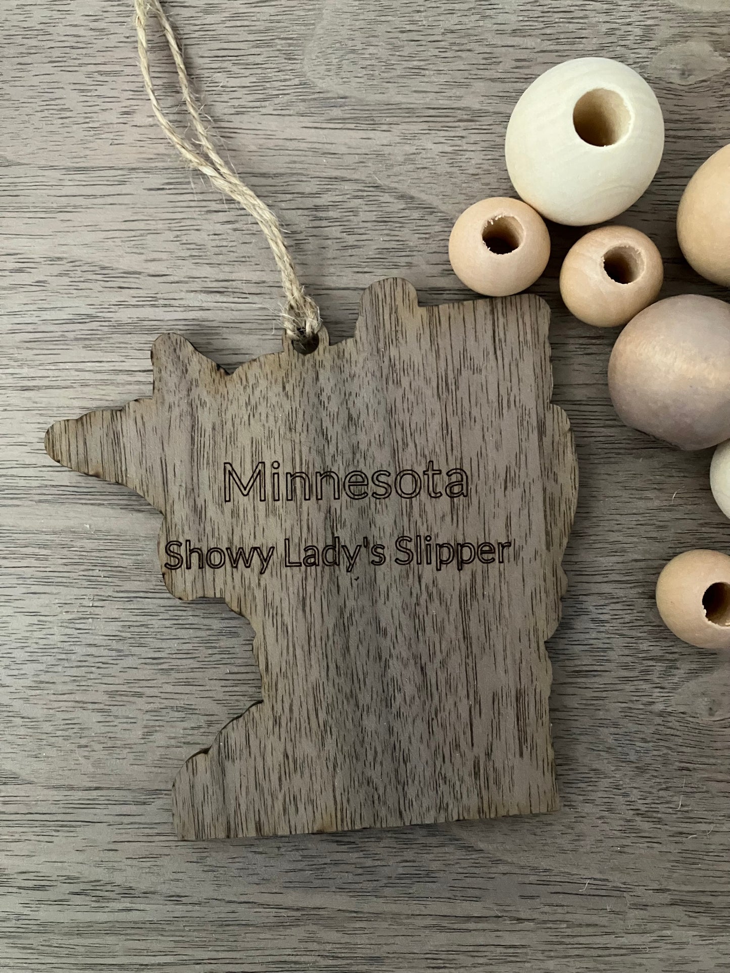 Wooden Minnesota State Flower Ornament
