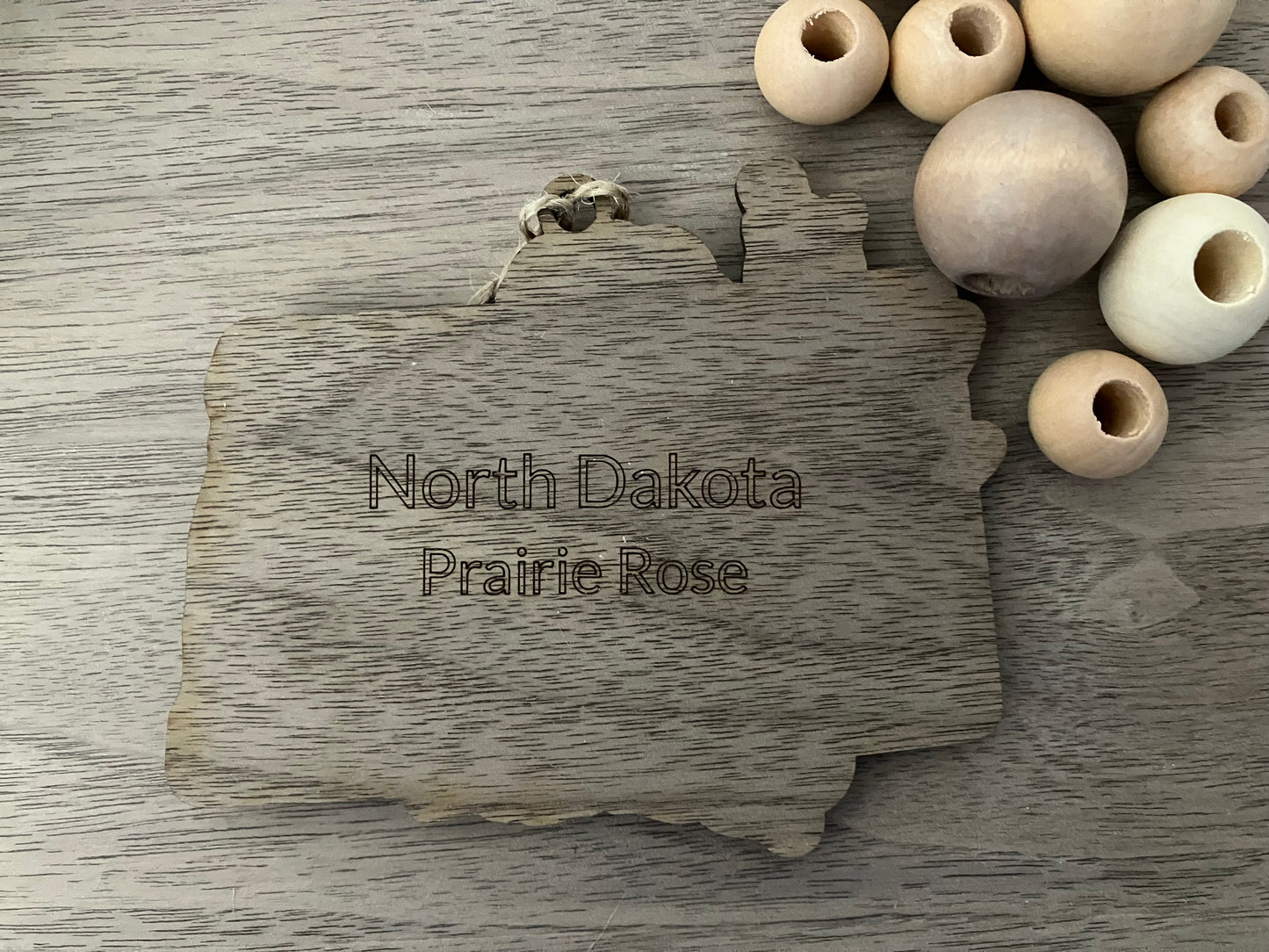Wooden North Dakota State Flower Ornament