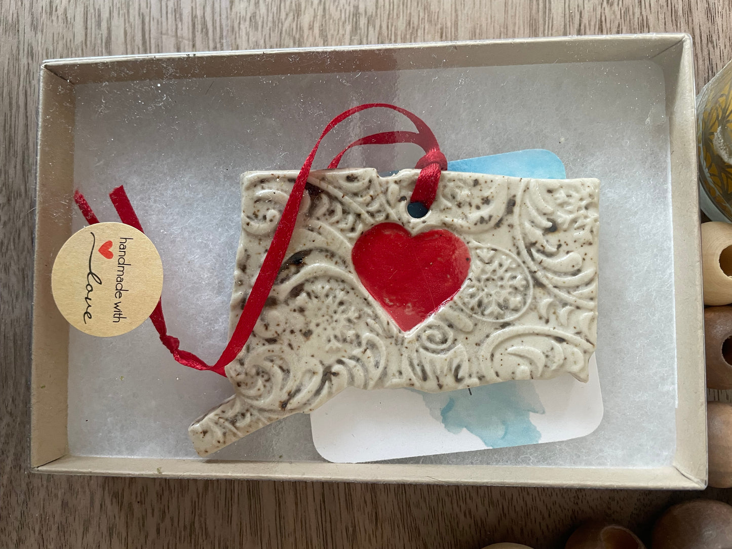 Connecticut Rustic Clay Ornament