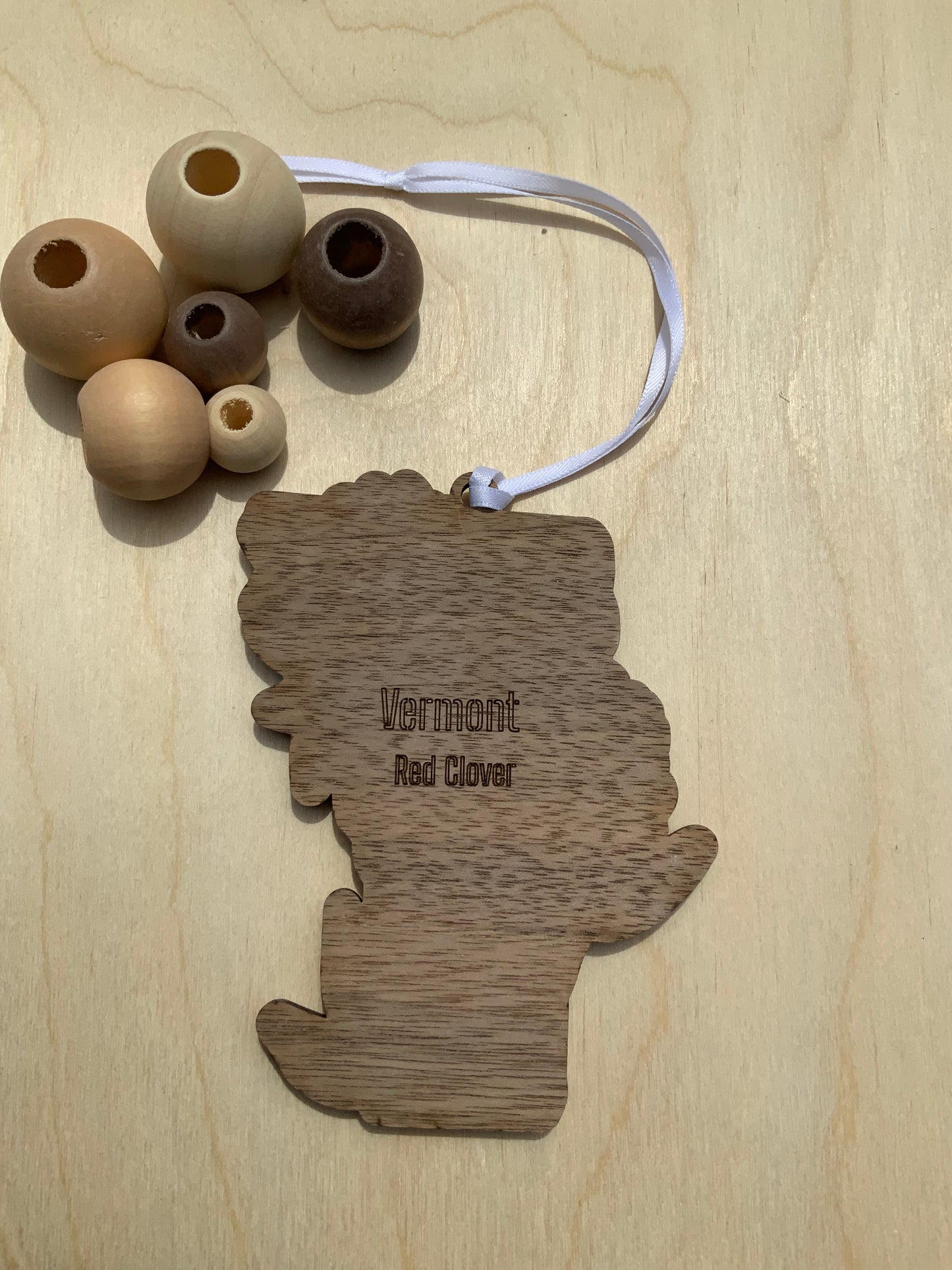 Vermont Wooden State Flower Ornament