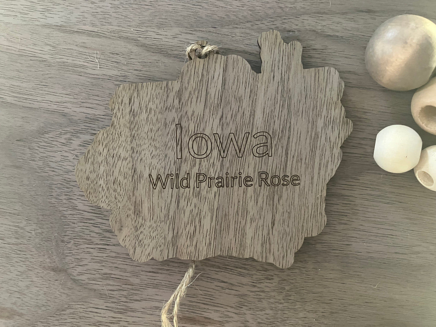 Wooden Iowa State Flower Ornament