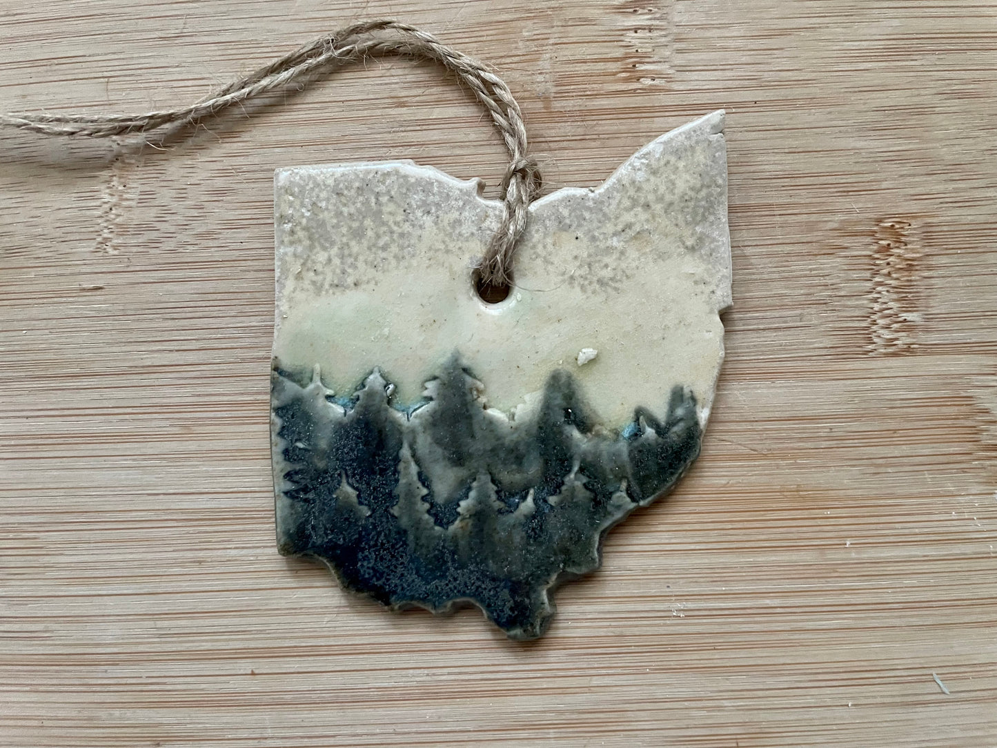 Ohio Rustic Clay Ornament
