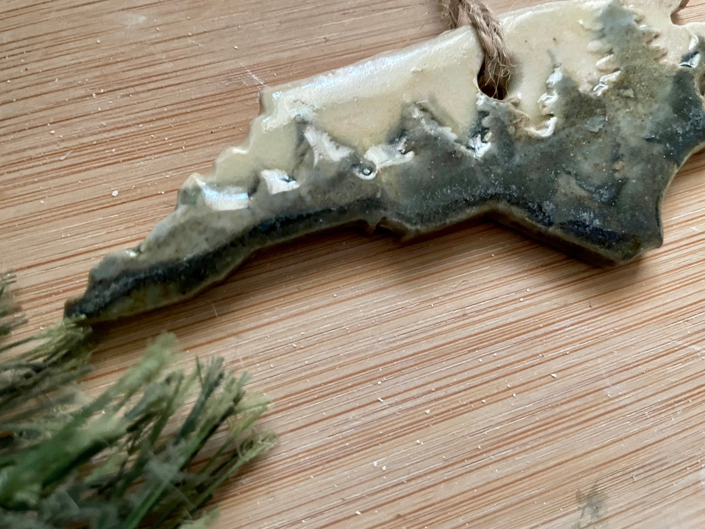 North Carolina Rustic Clay Ornament