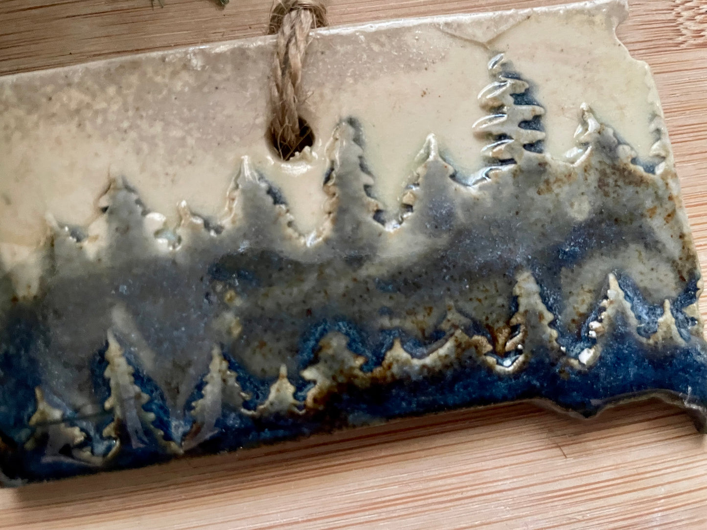 South Dakota Rustic Clay Ornament