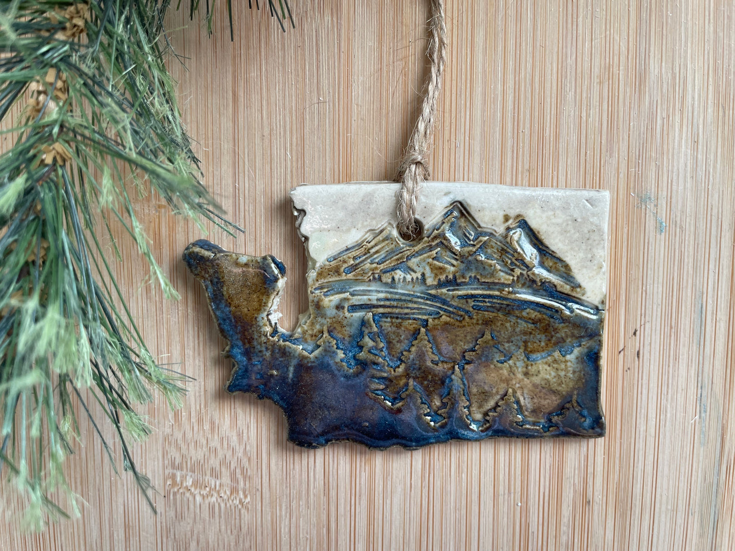 Washington Rustic Clay Ornament