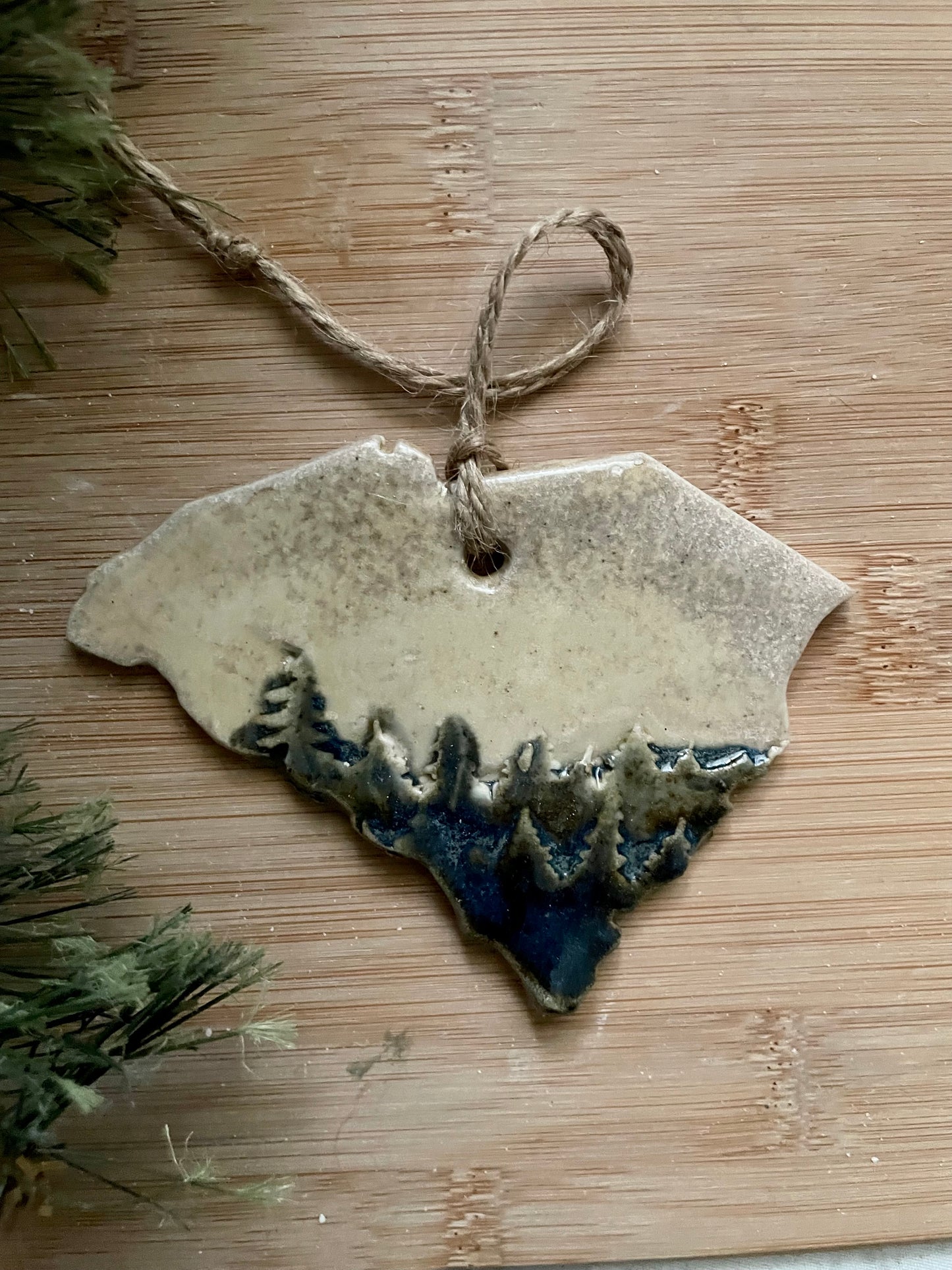 South Carolina Rustic Clay Ornament