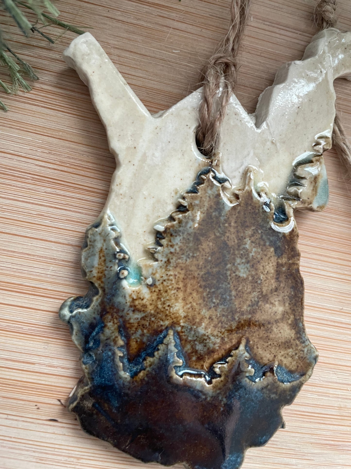 West Virginia Rustic Clay Ornament