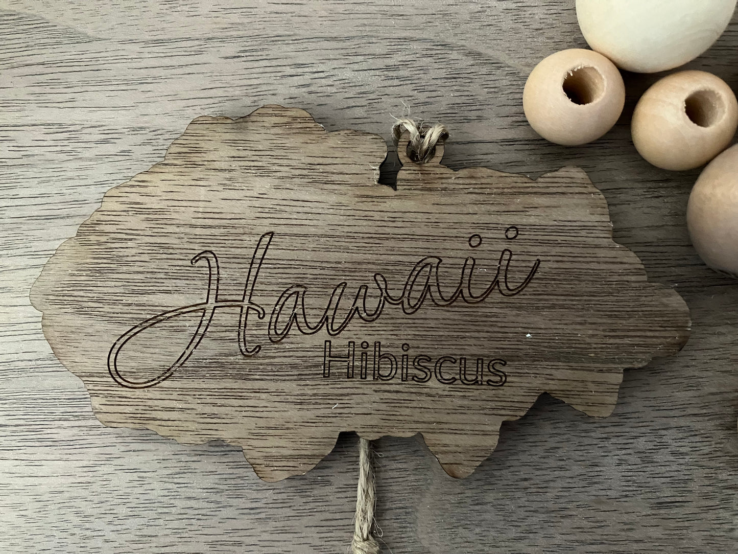 Hawaii Wooden State Flower Ornament