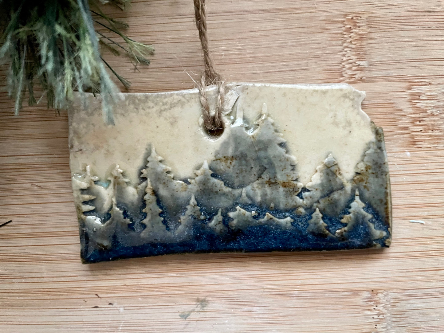 Kansas Rustic Clay Ornament