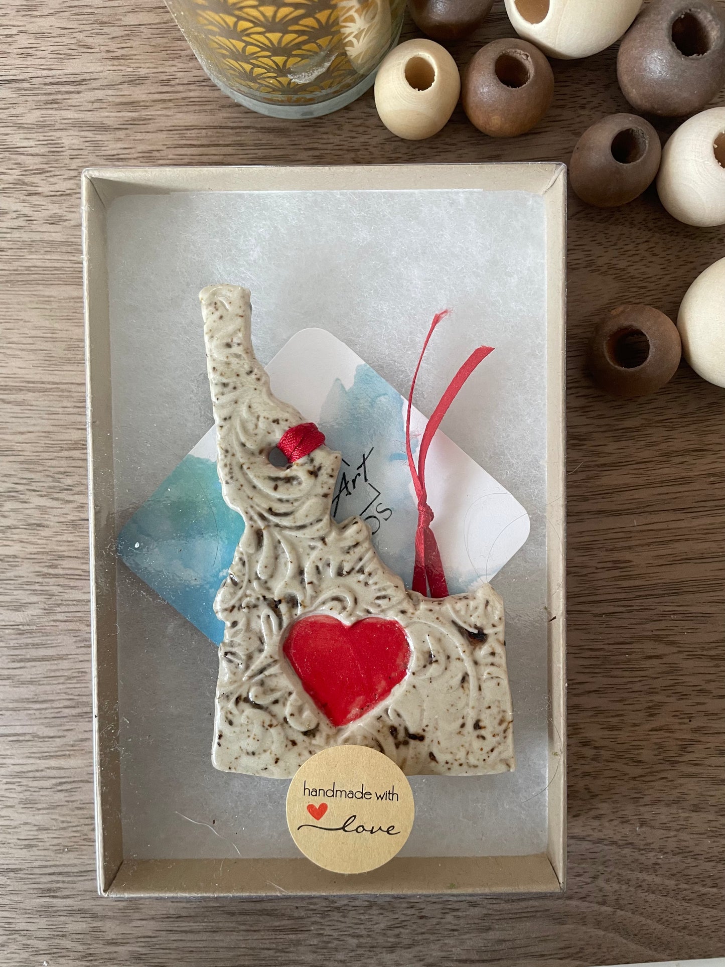 Idaho Rustic Clay Ornament
