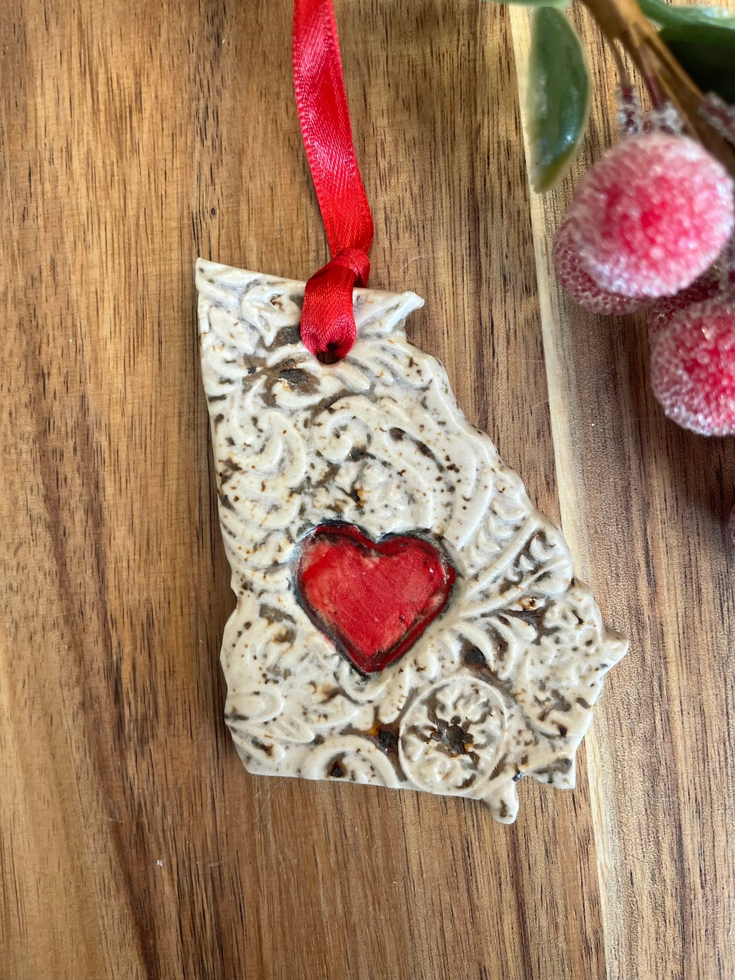 Georgia Rustic Clay Ornament