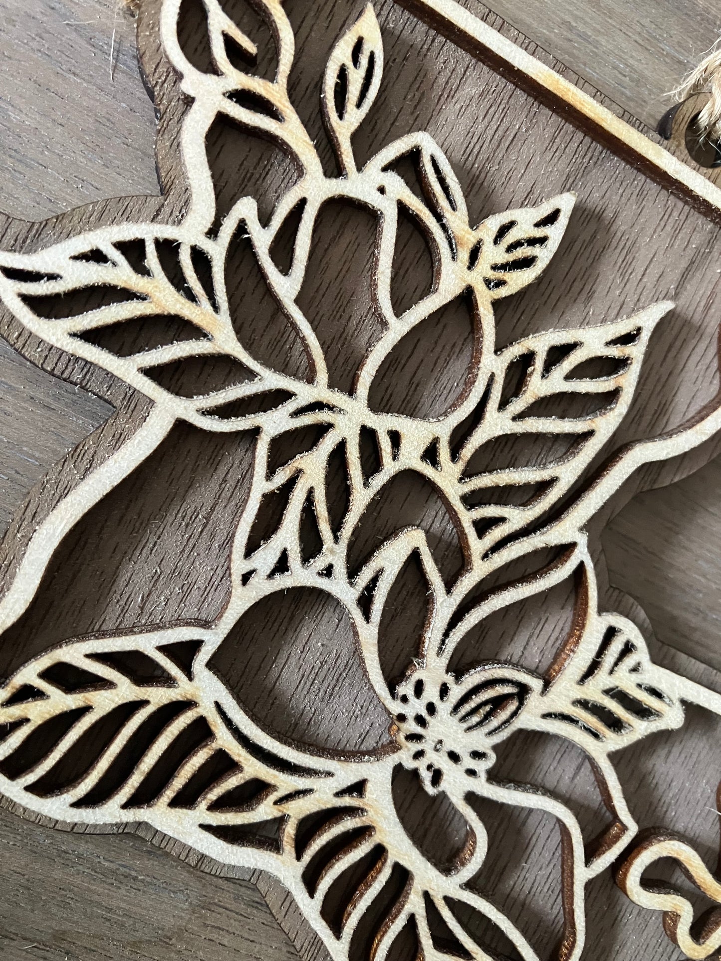 Wooden Louisiana State Flower Ornament
