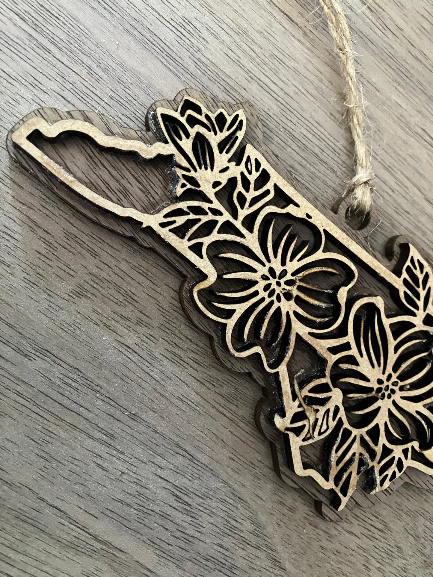 North Carolina Wooden State Flower Ornament