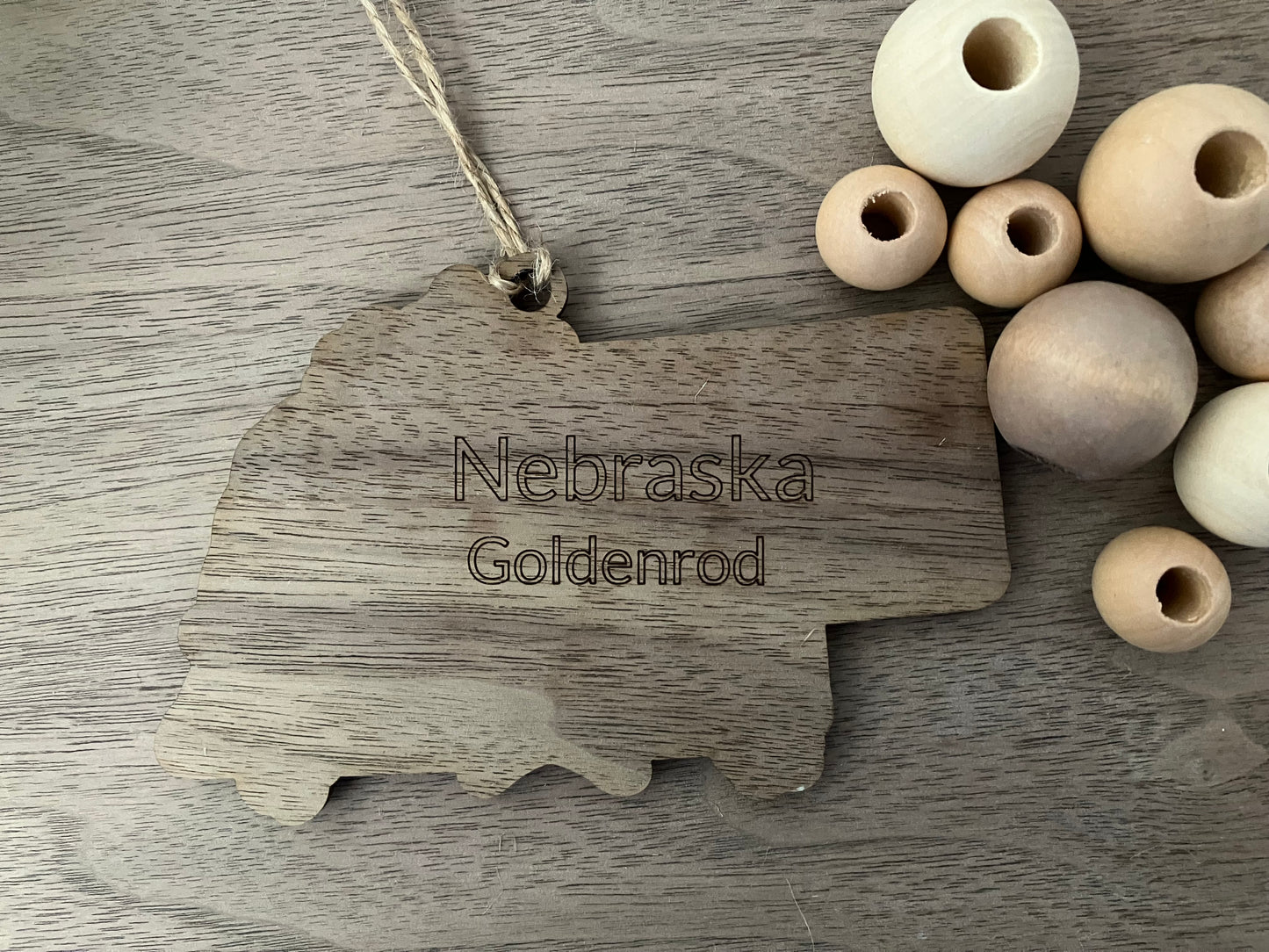 Nebraska Wooden State Flower Ornament