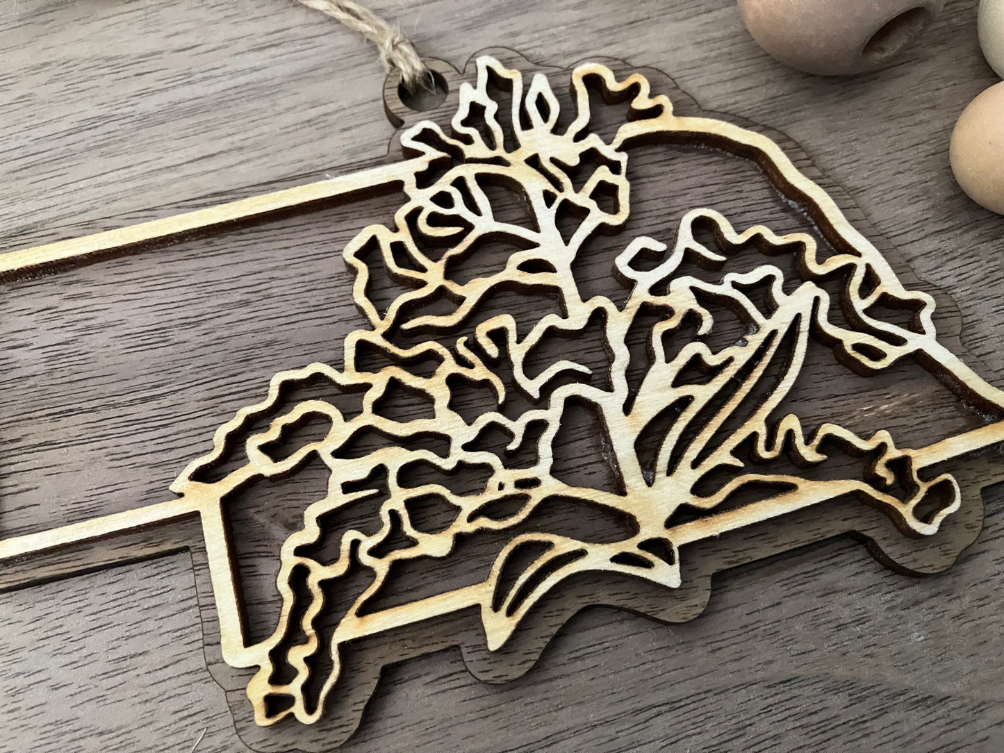 Nebraska Wooden State Flower Ornament