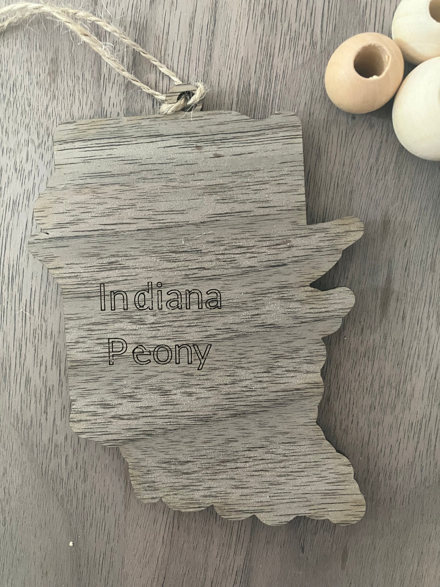 Wooden Indiana State Flower Ornament