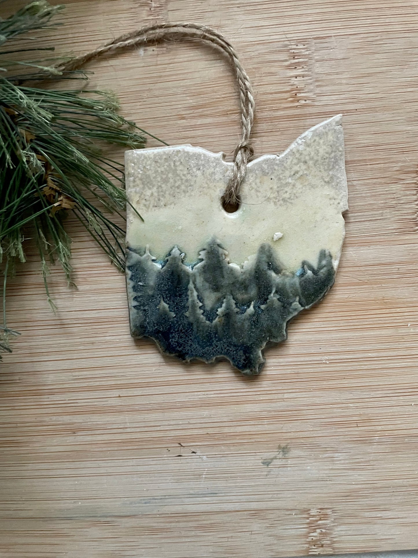 Ohio Rustic Clay Ornament