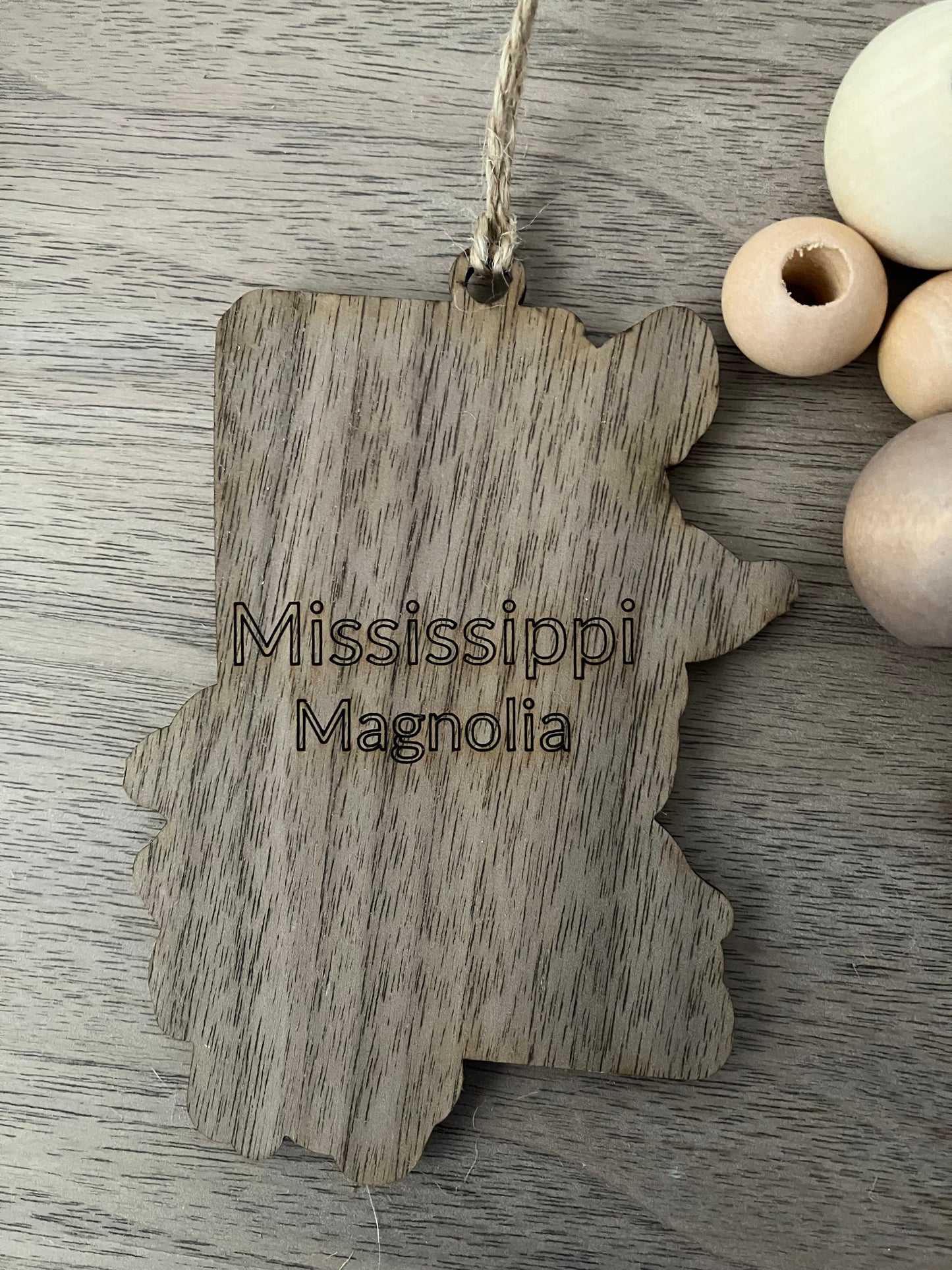 Mississippi Wooden State Flower Ornament