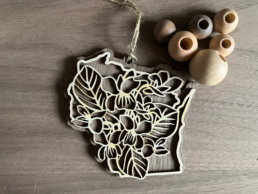 Wooden Wisconsin State Flower Ornament
