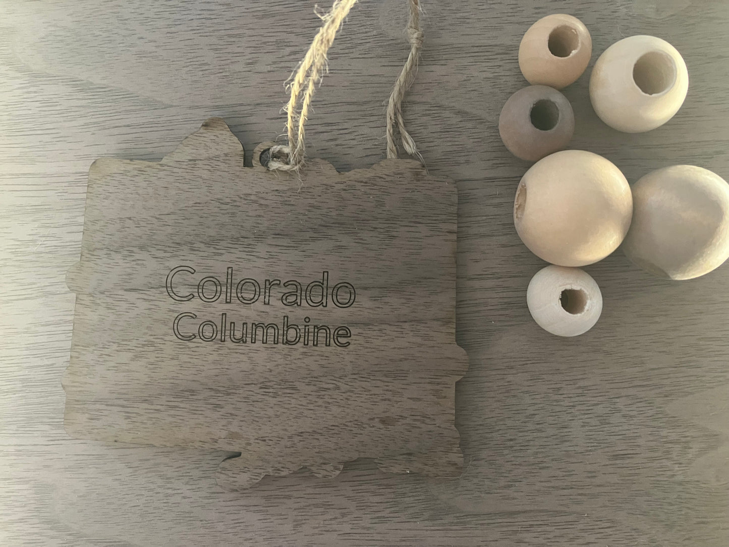 Wooden Colorado State Flower Ornament