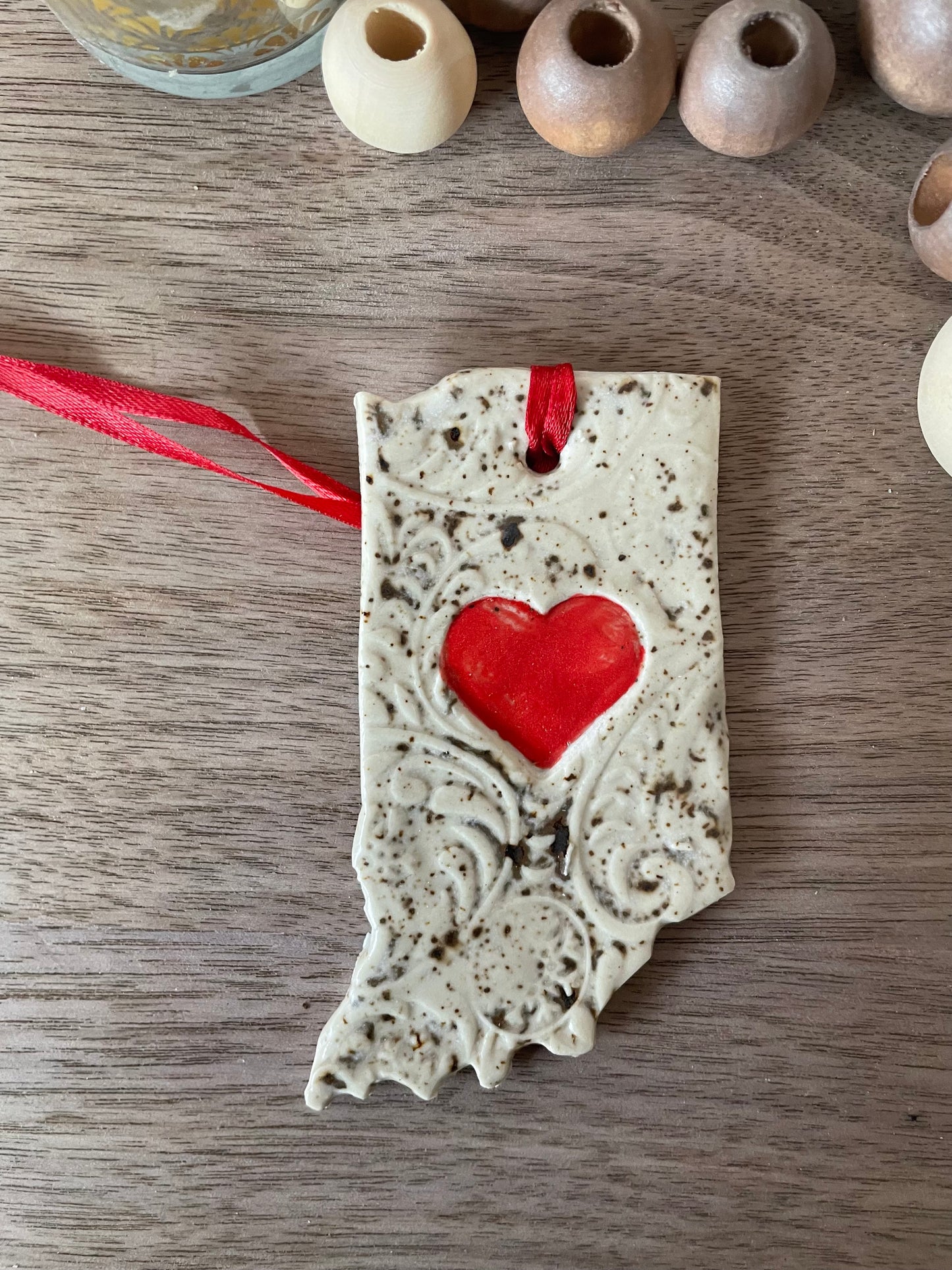 Indiana Rustic Clay Ornament