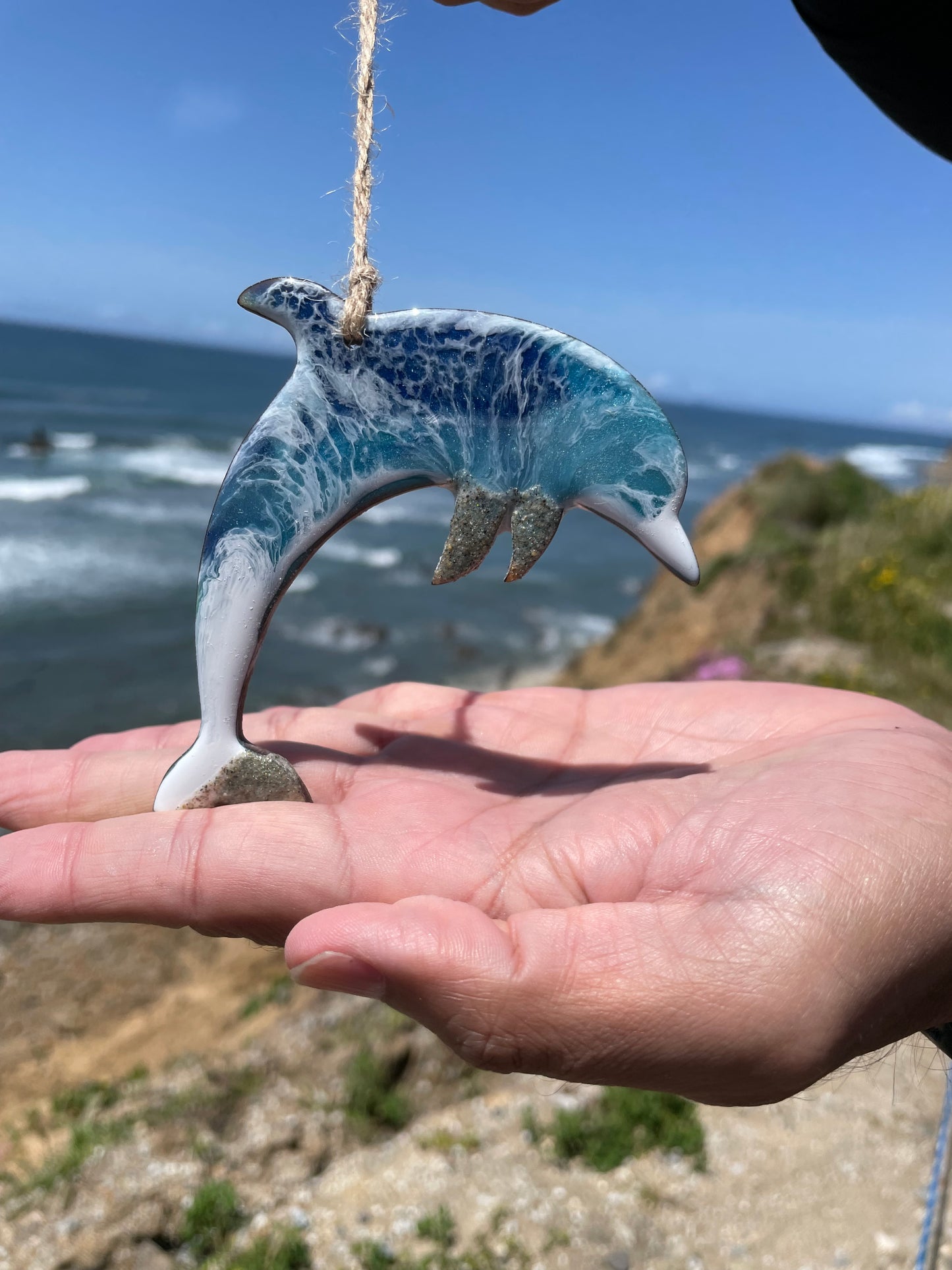 Swimming Dolphin Seaside Ornament