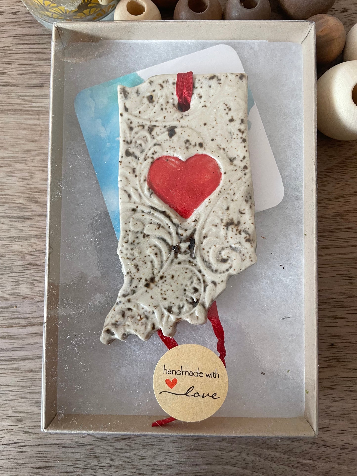 Indiana Rustic Clay Ornament