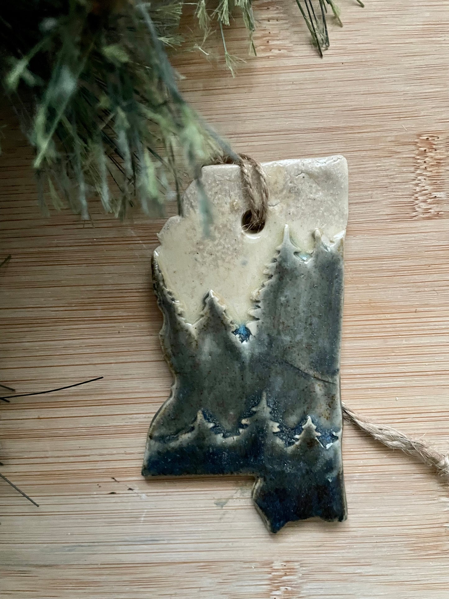 Mississippi Rustic Clay Ornament