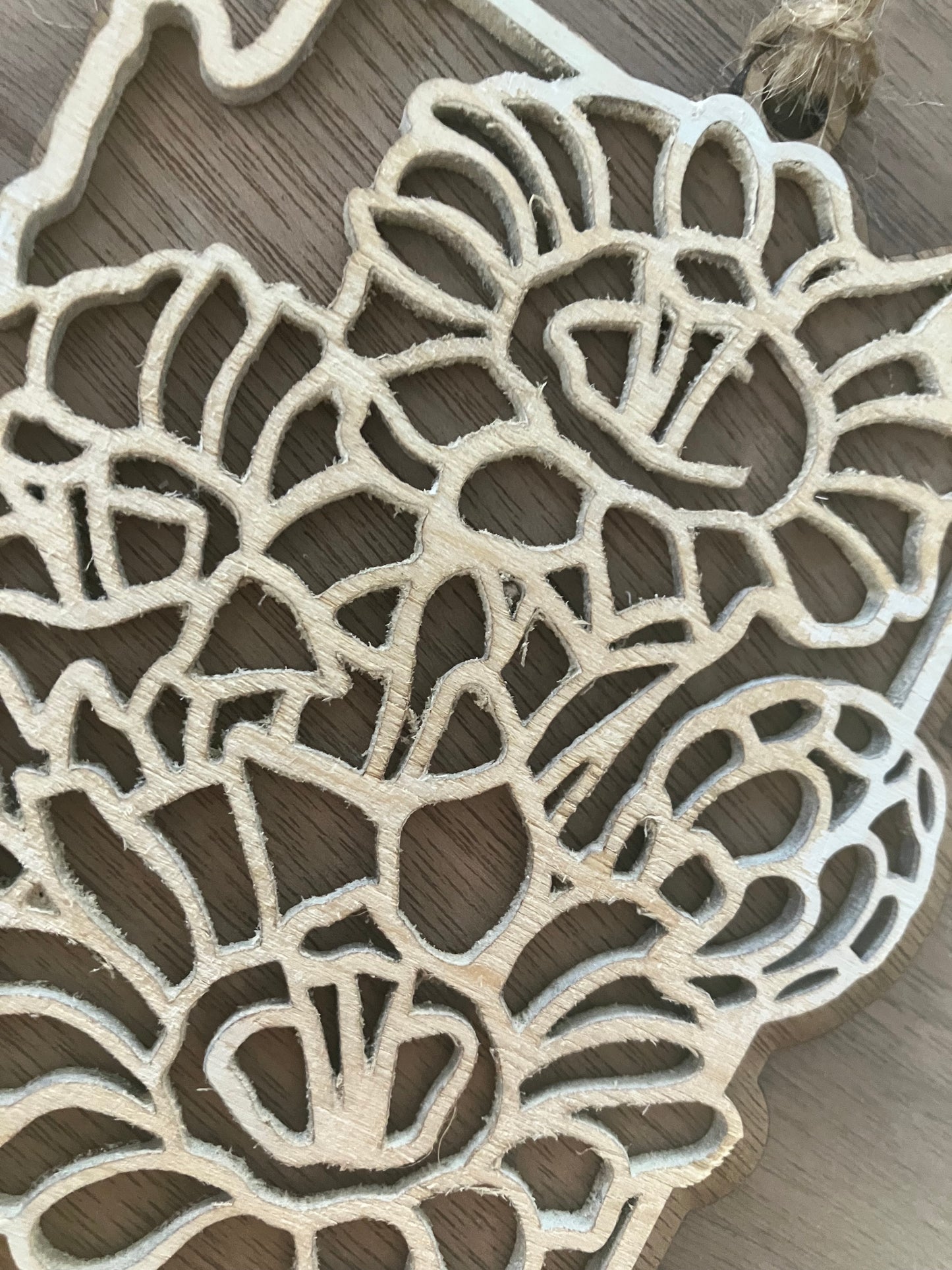 Wooden Arizona State Flower Ornament