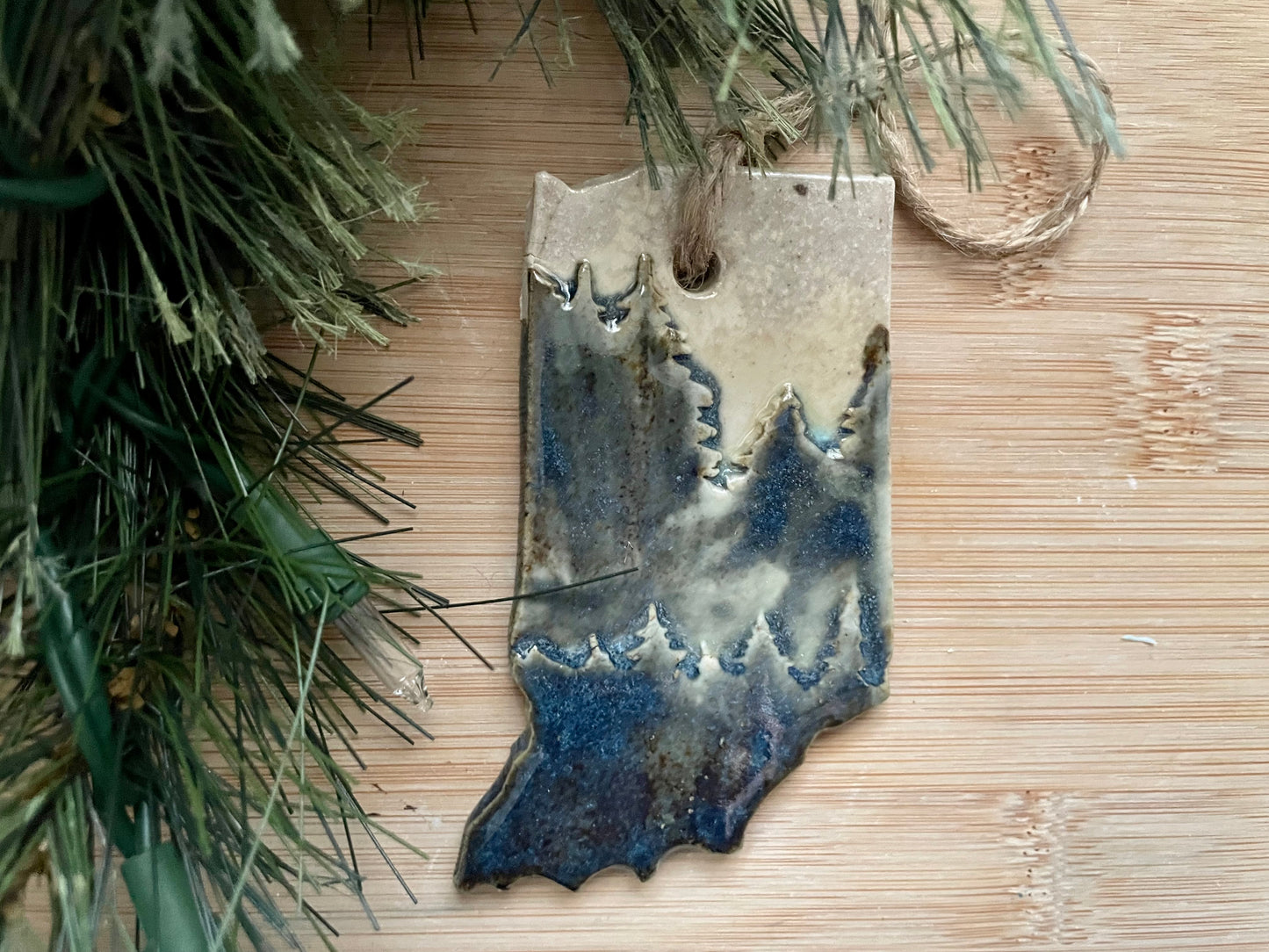 Indiana Rustic Clay Ornament