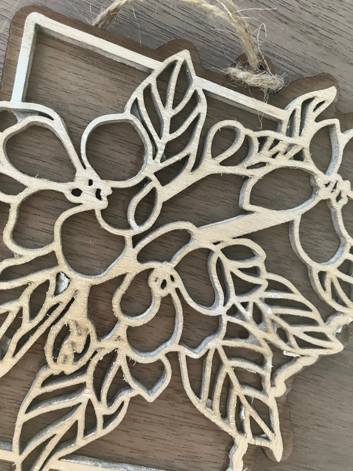 Wooden Arkansas State Flower Ornament