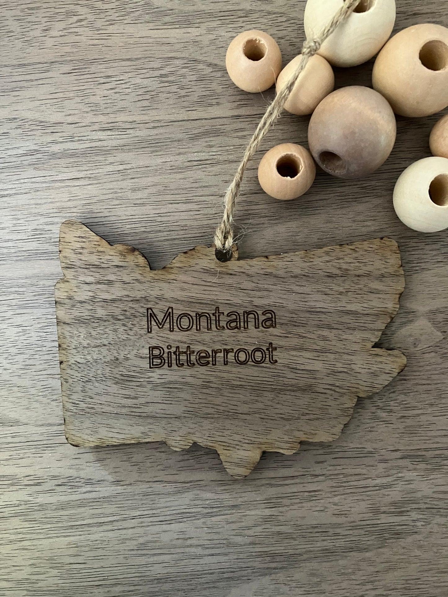 Wooden Montana State Flower Ornament