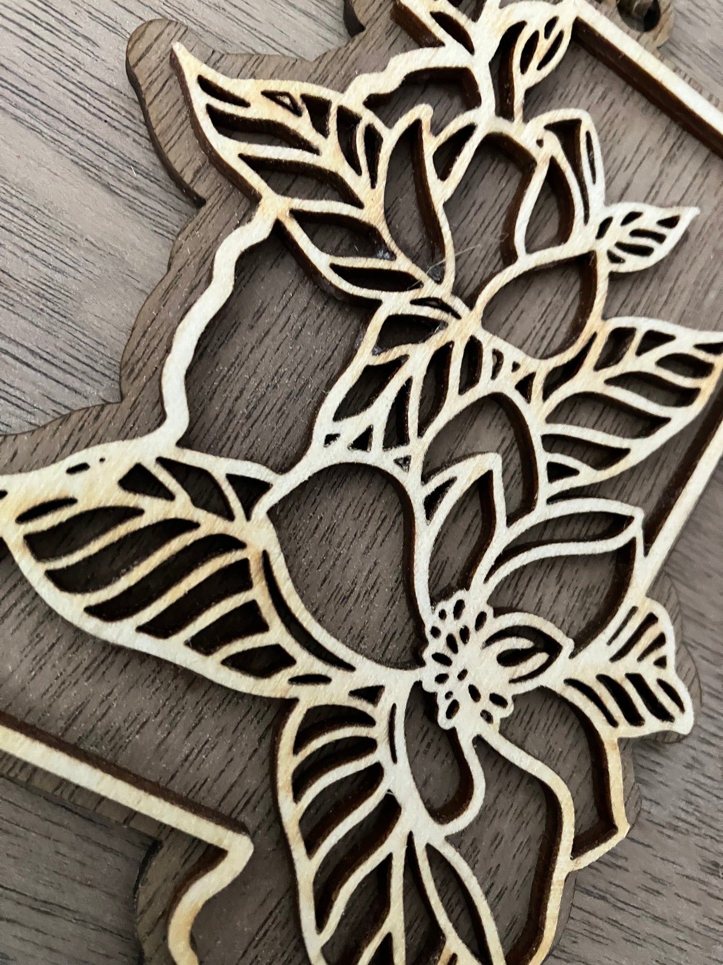 Mississippi Wooden State Flower Ornament
