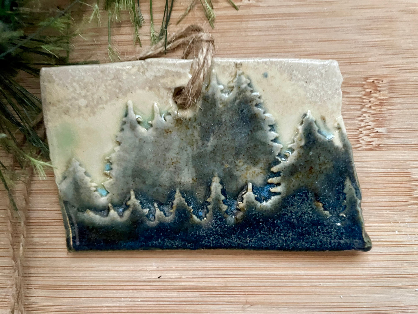 North Dakota Rustic Clay Ornament