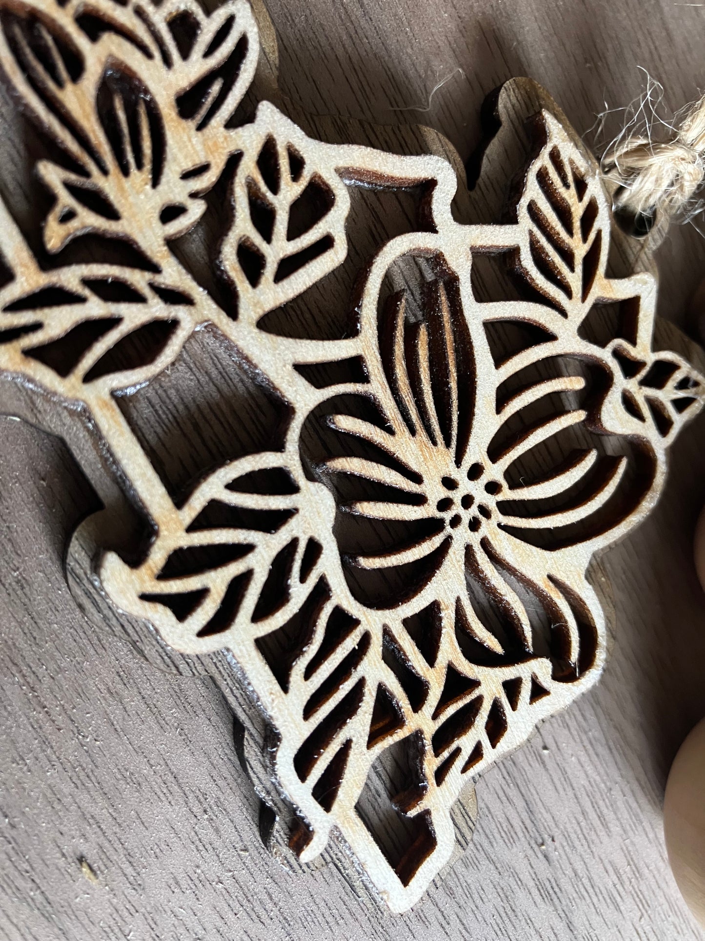 Wooden Virginia State Flower Ornament
