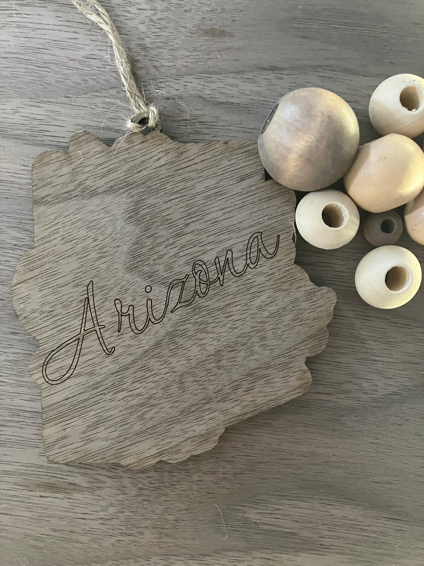 Wooden Arizona State Flower Ornament