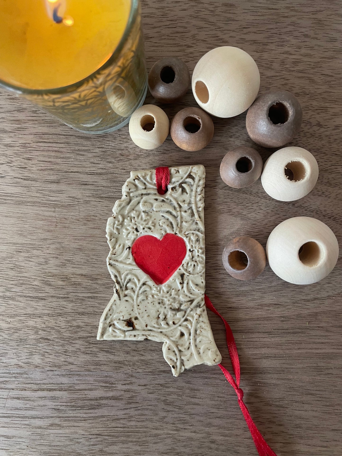 Mississippi Rustic Clay Ornament