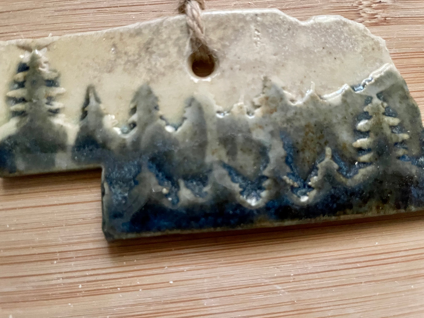 Nebraska Rustic Clay Ornament