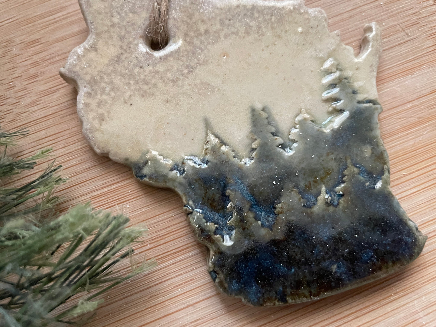 Wisconsin Rustic Clay Ornament