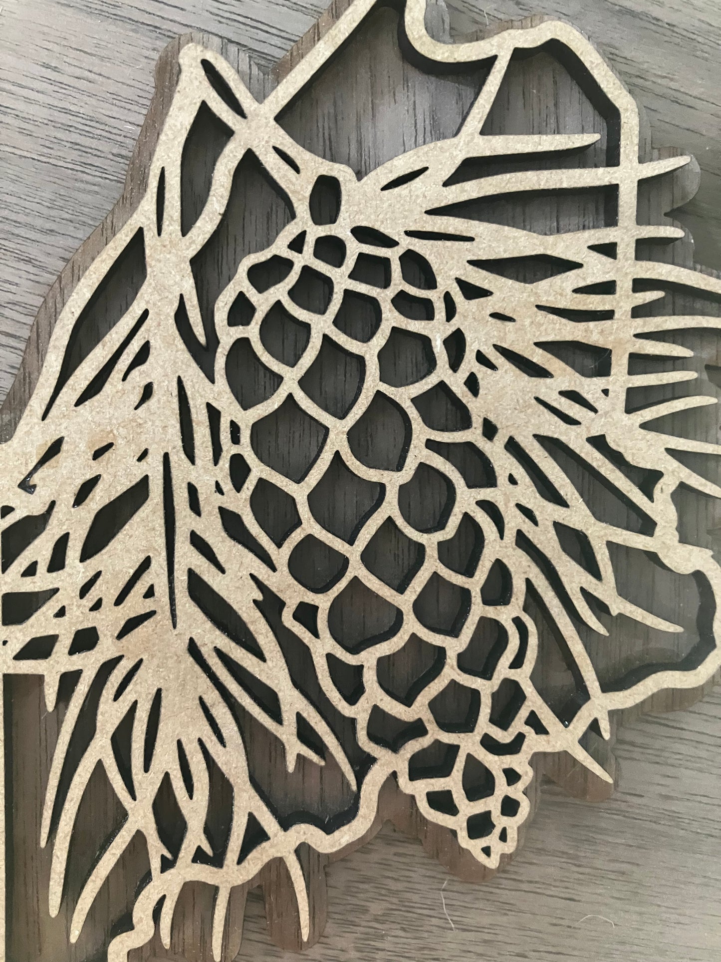 Wooden Maine State Flower Ornament