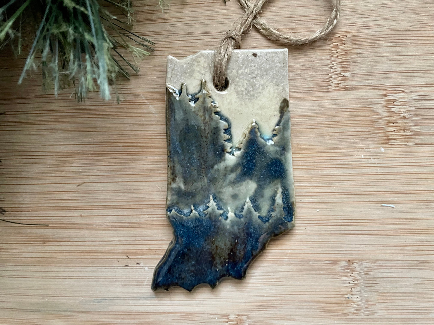 Indiana Rustic Clay Ornament