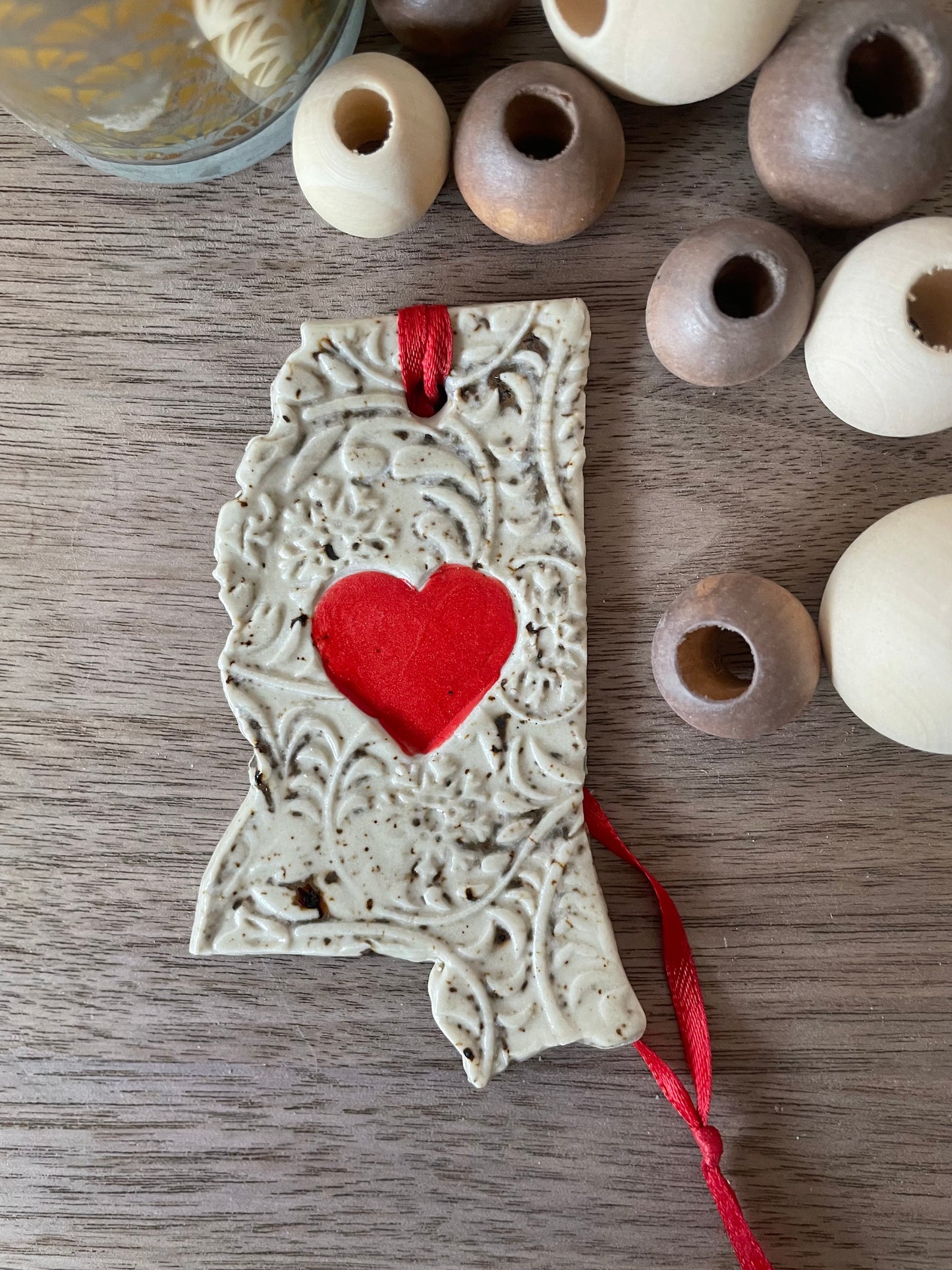 Mississippi Rustic Clay Ornament