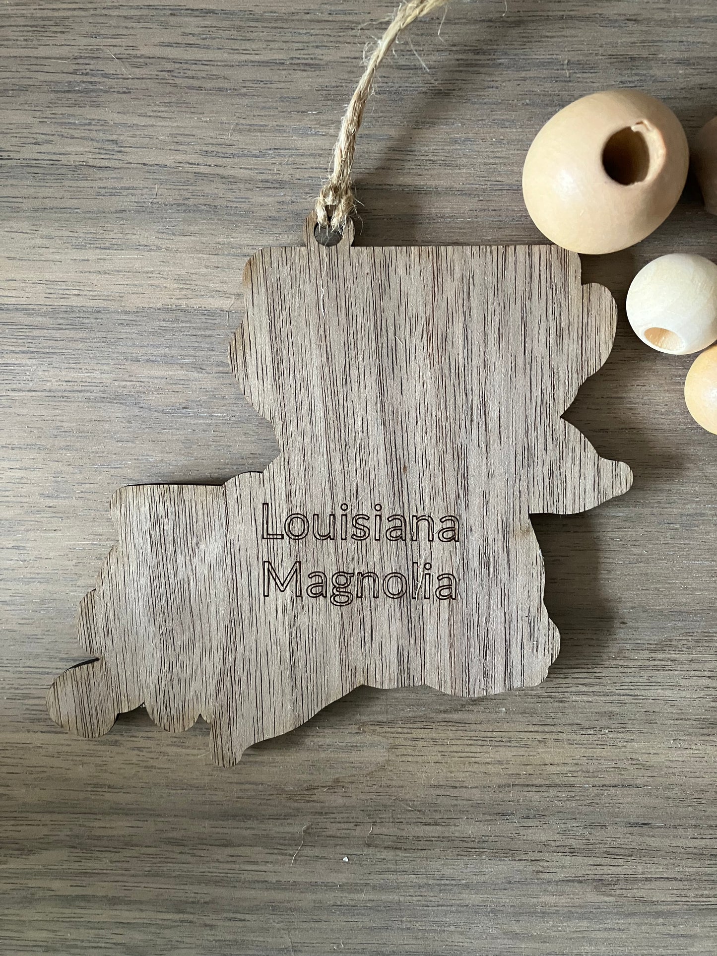 Wooden Louisiana State Flower Ornament