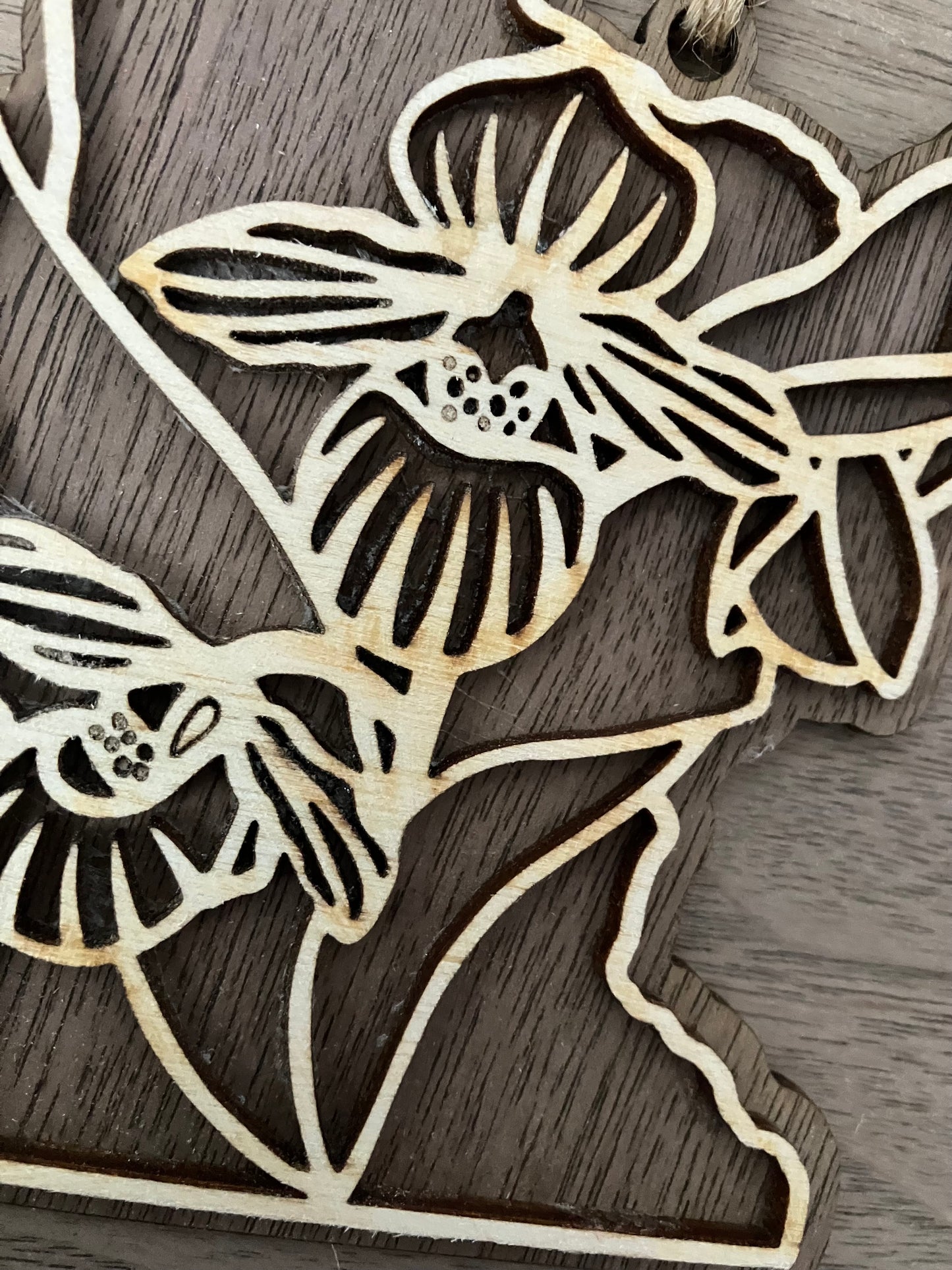 Wooden Minnesota State Flower Ornament
