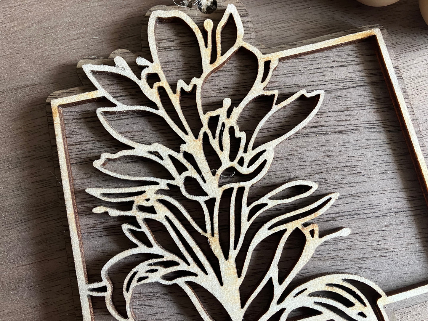 Wooden Wyoming State Flower Ornament