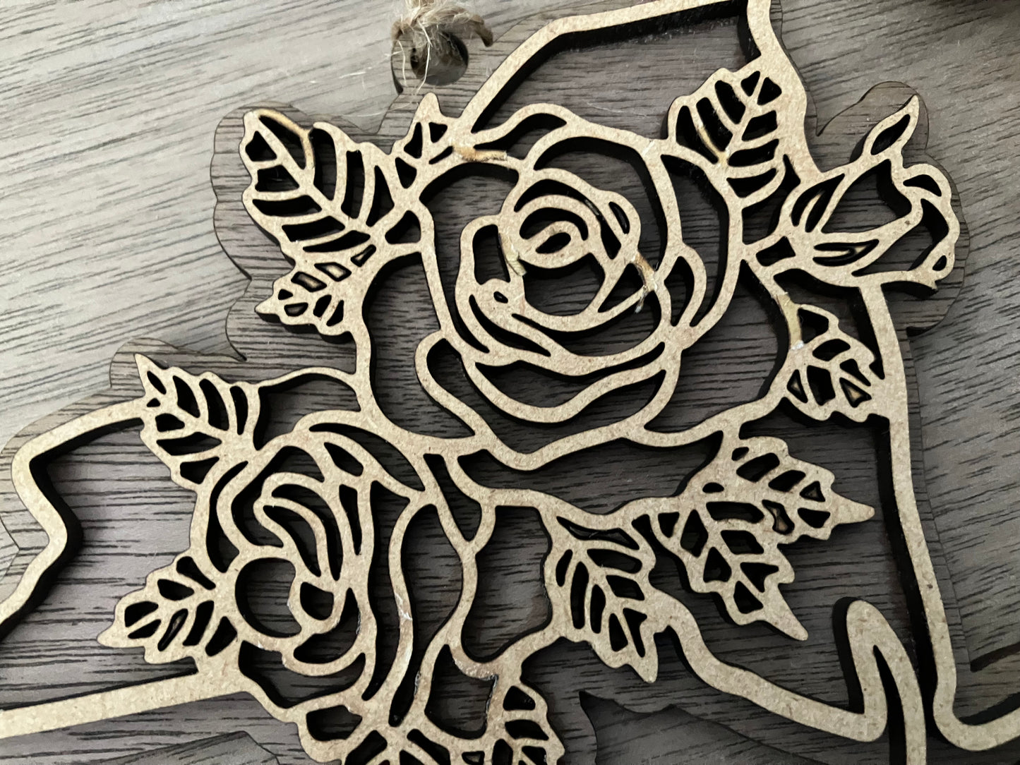 Wooden New York State Flower Ornament