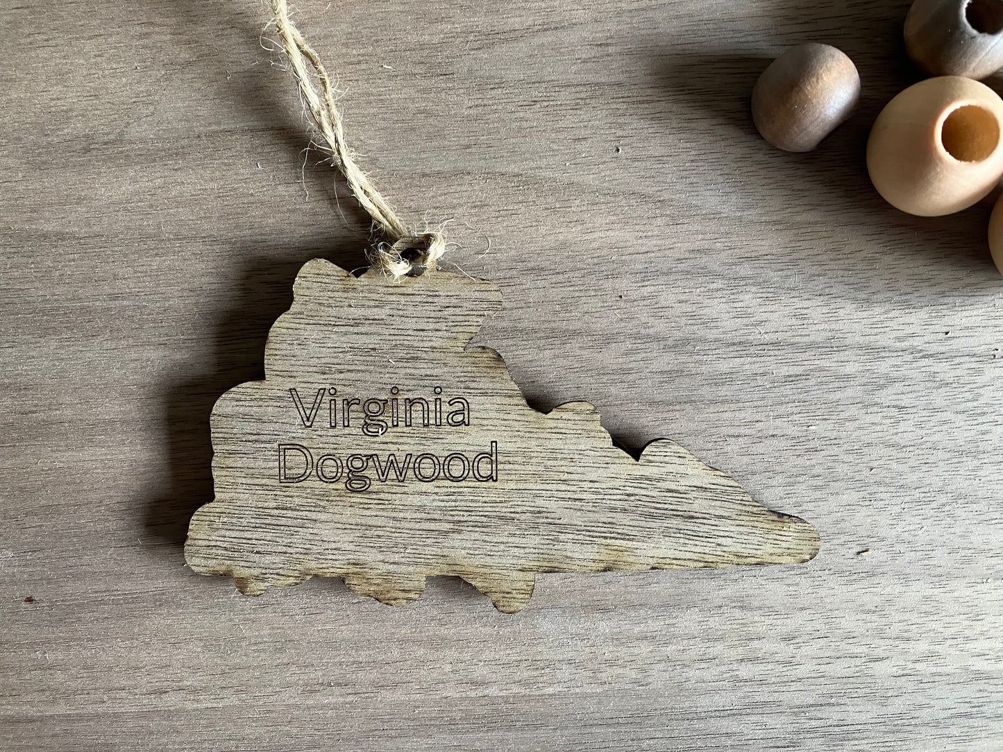Wooden Virginia State Flower Ornament