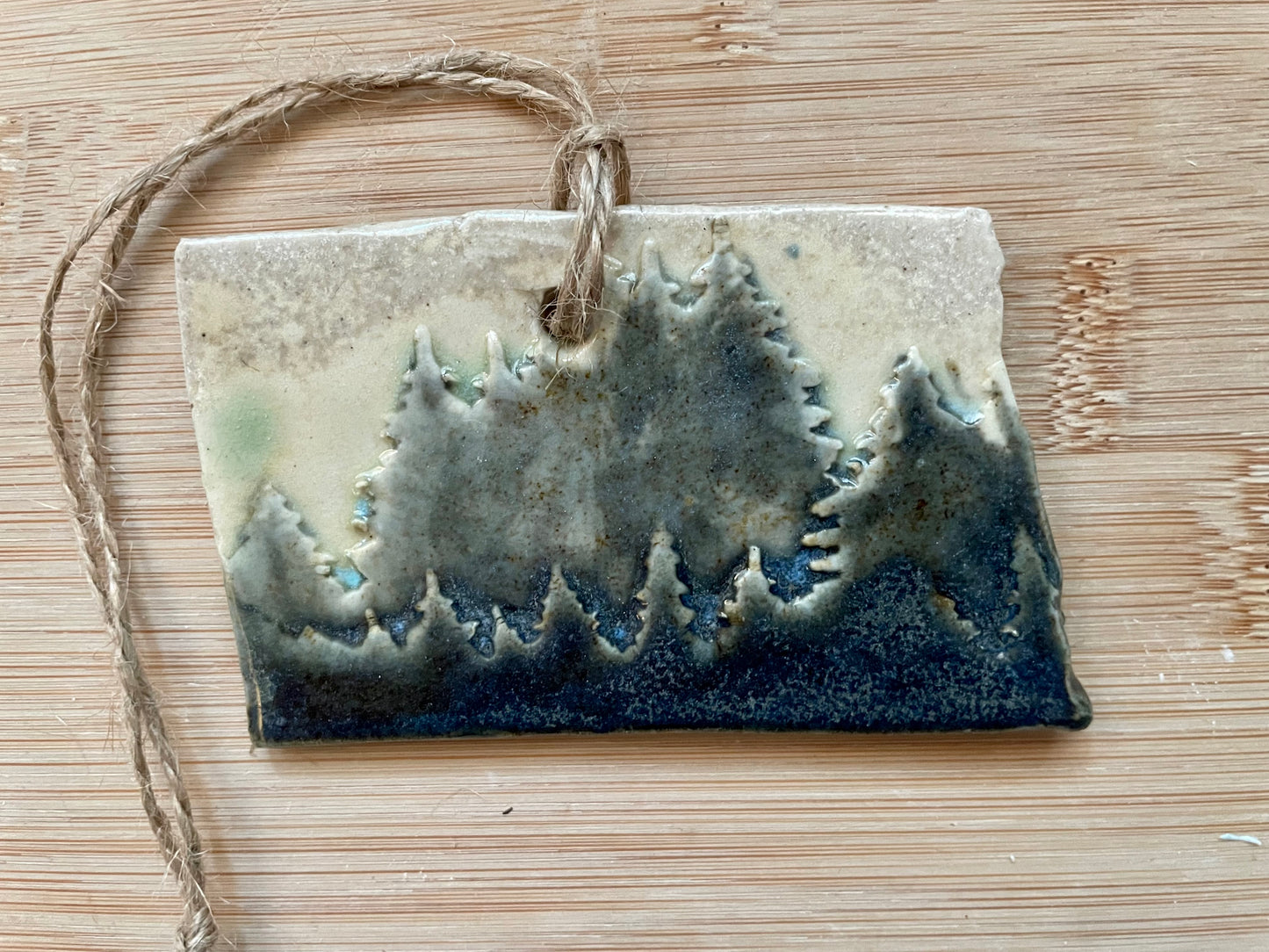 North Dakota Rustic Clay Ornament